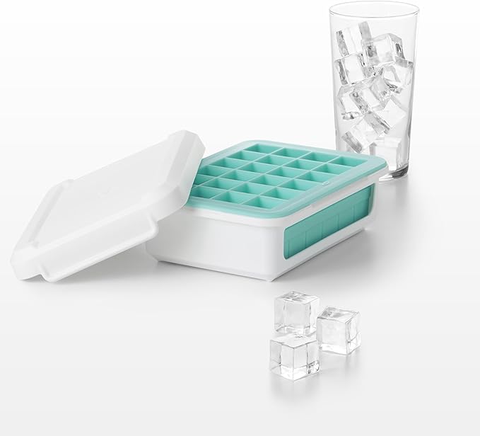 OXO Good Grips Silicone Small Ice Cube Tray with Lid | Ideal for Cocktails
