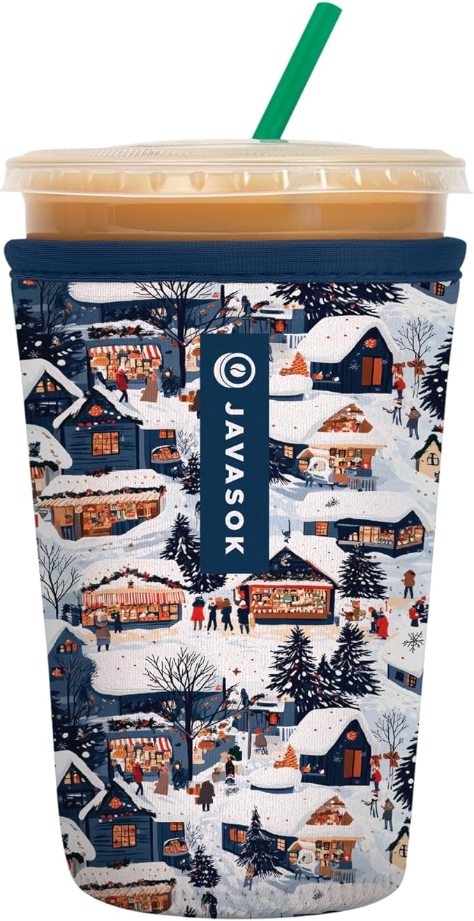 Sok It JavaSok Iced Coffee & Cold Soda Insulated Neoprene Cup Sleeve (Peak Season, Medium: 22-28oz)