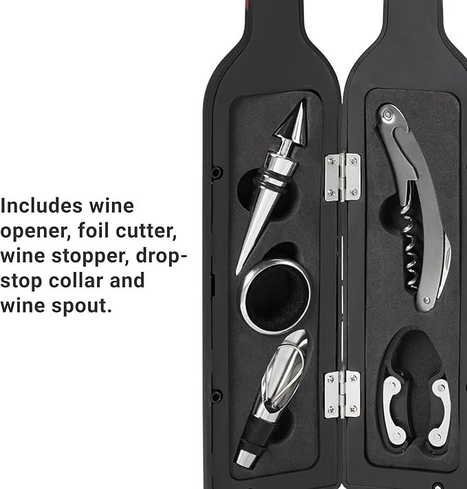 Let's Make Memories Personalized Photo 5-Piece Wine Tool Set - Wine Bottle Opener - Gold