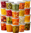 Pantry Value [24 oz. - 24 Count Plastic Food Storage Deli Containers with Lids, Disposable Containers With Lids - Perfect for Storing Soups, Sauces, and Snacks