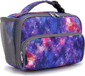 FlowFly Kids Lunch box Insulated Soft Bag Mini Cooler Back to School Thermal Meal Tote Kit for Girls, Boys, Galaxy