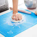 LIMNUO Silicone Baking Mat, Extra Thick Large Non Stick Pastry Mat Sheet for Dough Pie Crust Rolling Mats (Blue, XL-18''(W)*25''(L))