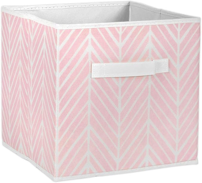 DII Non Woven Storage Collection Polyester Herringbone Bin, Small Set of 2, Mauve, 2 Piece