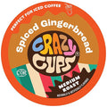 Crazy Cups Spiced Gingerbread Flavored Coffee Pods, Holiday Coffee, Single Serve for Keurig K-Cup Machines, Medium Roast in Recyclable Pods (Pack of 1, 22 Count Total)