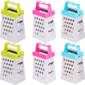 6 Pcs Mini Cheese Grater Professional Box Grater Stainless Steel Fine Coarse Handheld Slicer with 4 Sides Small Box Food Shredder Safe Zester