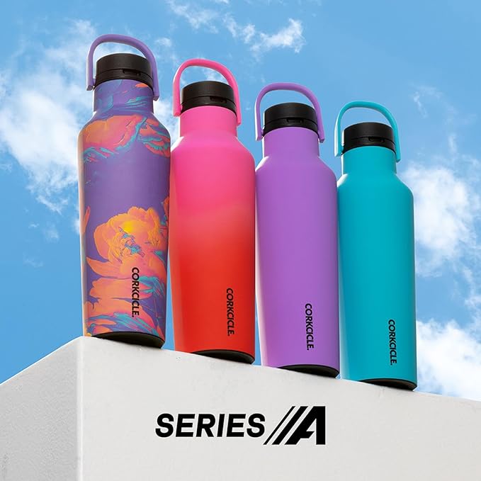 Corkcicle Sport Canteen - Keeps Drinks Cold 25 Hours - Stainless Steel Water Bottle - Triple-Insulated - Spill-Proof - Summer Drinkware Gift - Keeps Drinks Ice Cold - 20 oz - Capri Blue