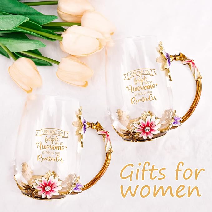 OEAGO Birthday Gifts for Women Mom Plastic Tea Cup Mothers Valentines Day Gifts for Her from Daughter Son Unique Inspirational Friendship Ideas for Female Coworker