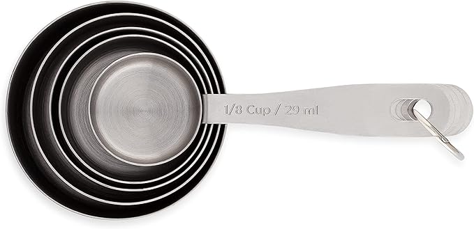 husMait Stainless Steel Measuring Cups - 5 Piece Heavy Duty Measuring Cup Set with Storage Ring