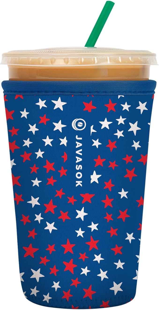 Sok It JavaSok Iced Coffee & Cold Soda Insulated Neoprene Cup Sleeve (Starry Splendor, Medium: 22-28oz)