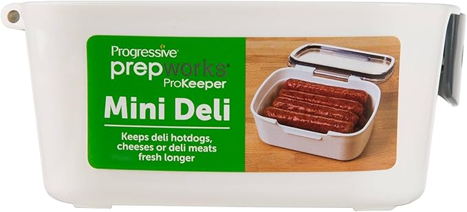 ProKeeper Progressive International Prepworks Mini Deli Air Tight Silicone Sealed Food Storage Container with Clear Dry Erase Compatible Lid, 5.75 Inches Long