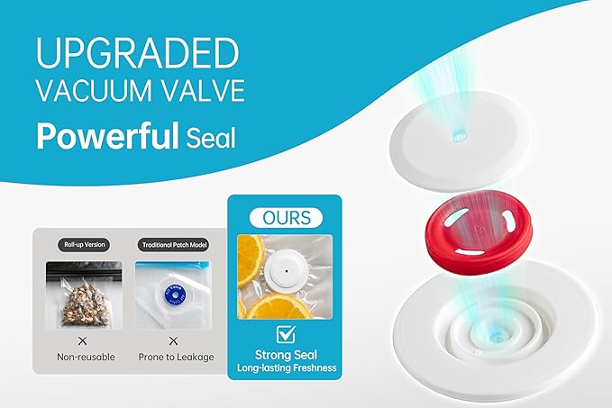 Vacuum Sealer Bags for Food, 22 PCS Reusable Sous Vide Bags BPA Free, Vacuum Zipper Bag with Universal Air Valve, 2 Sizes Food Storage Bag for Meal Prep, Dishwasher Microwave & Freezer Safe