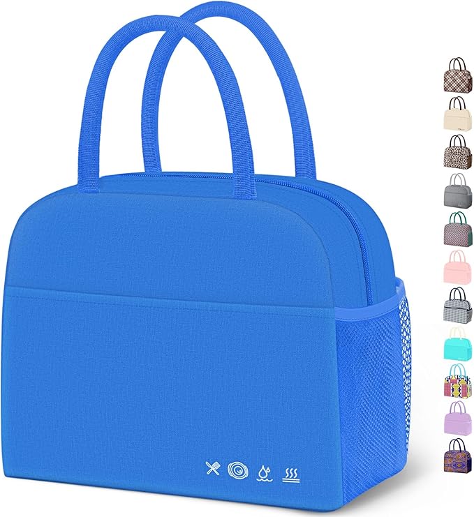 DALINDA Lunch Bag Lunch Box for Women Men Reusable Insulated Lunch Bags for Adults,Water-Resistant Cute Cooler Lunch Tote Bag, Large Capacity for Work Travel Picnic, jewel blue