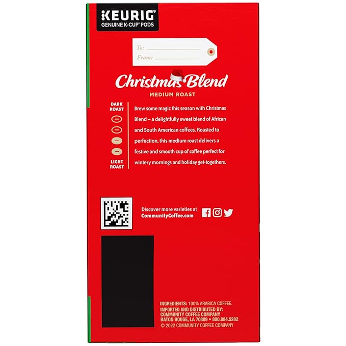 Community Coffee Christmas Blend, Medium Roast 96 Count Coffee Pods, Compatible with Keurig K-Cup Brewers, 24 Count (Pack of 4)