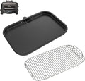 OG900 Griddle Pan and Rack for Ninja Woodfire XL OG800 & OG900 Series Grills Accessories, Non-Stick Flat Top Griddle Plate for Ninja OG951 OG850 OG952 XSKGRDPLT Pro Connect XL, Stainless Steel Rack