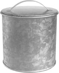 Amici Home Newport Galvanized Metal Canister | Dry Food Storage Container - 56 Ounce Capacity | Farmhouse Décor | Rustic Metal Canister for Kitchen Countertop (Silver)
