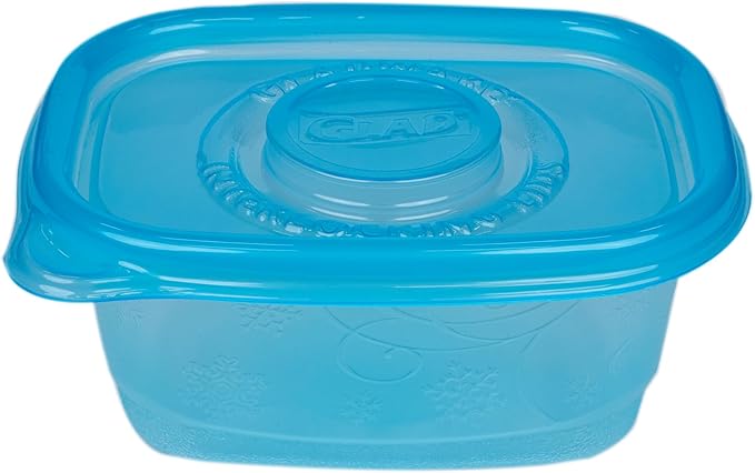 Glad GladWare Freezerware Food Storage Containers - Small Rectangle - Meal Container Holds up to 24 Ounces of Food - Lock Tight Seal, 4 Count