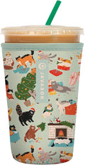 Sok It JavaSok Iced Coffee & Cold Soda Insulated Neoprene Cup Sleeve (Meowy Mayhem, Medium: 22-28oz)