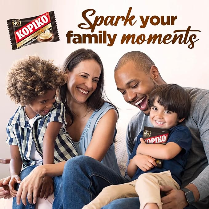 Kopiko Cappuccino Candy – Bold-Tasty Hard Candy from Indonesia with Real Coffee Extract – A Satisfying Boost for On-the-Go Energy (2-Pack 4.23oz Each)