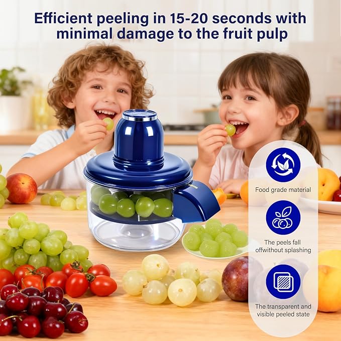 Electric Grape Peeler Machine, One-Button Automatic Fruit Garlic Peeler Machine, Food-grade Material Suitable For Making Baby Puree And Desserts, USB Rechargeable, Easy To Clean