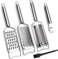 Cheese Grater Lemon Zester Grater with Handle Kitchen Grater Set of 5 Stainless Steel for Cheese Spices Ginger Garlic Chocolate Vegetable Fruit