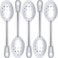 Super Strong, Ergonomic 11 in Serving Spoon 5 Pk. Big, Perforated Stainless Steel Spoons for Cooking, Baking and Basting. Best Kitchen Flatware for Buffet and Banquet Service in Restaurants and Homes