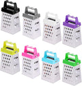 8 Pcs Mini Cheese Grater Professional Box Grater Stainless Steel Garlic Ginger Small Food Shredder Spices Gadget with 4 Sides Safe Zester for Kitchen Cheese Chocolate Vegetable Potatoes