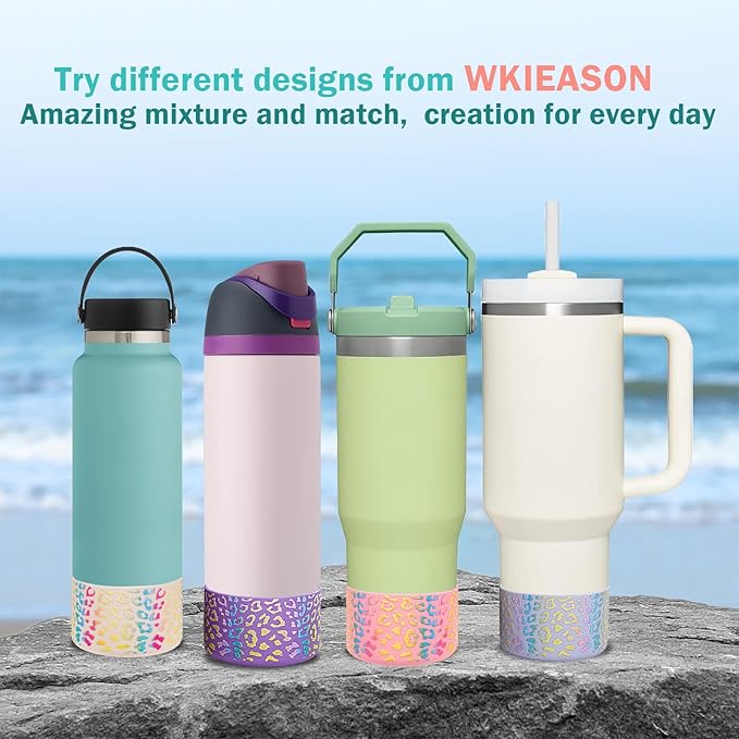 WK IEASON 2 Pcs Tumbler Bottom Protector Boot for Stanley Quencher Adventure 40oz & Stanley IceFlow 20oz 30oz, Stealth Landing-2.83inch Bottom Diameter