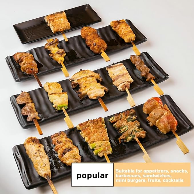 200 Pcs 6 Inch Bamboo Wood Paddle Picks Skewers, Toothpicks for Appetizers for Cocktail, Drinks, Appetizers，Fruit, Sausage, Barbeque Snacks, Sandwich, Natural Wooden Paddle Skewer Mini Food S