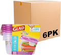 Glad for Kids GladWare Snack Containers with Unicorn Design - 24 oz BPA-Free Plastic Food Storage with Lids and Dressing Cups - Microwave and Dishwasher Safe, 4 Count - 6 Pack