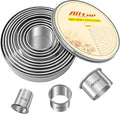 ALLTOP 12 Pcs Round Biscuit Cutter - Stainless Steel Baking Essential Tool for Effortless Circle Cookie Shaping,Pastry,Cake Decoration&Fondant Creation – Precise Cut Utensil for Dumpling,Scone, Donut