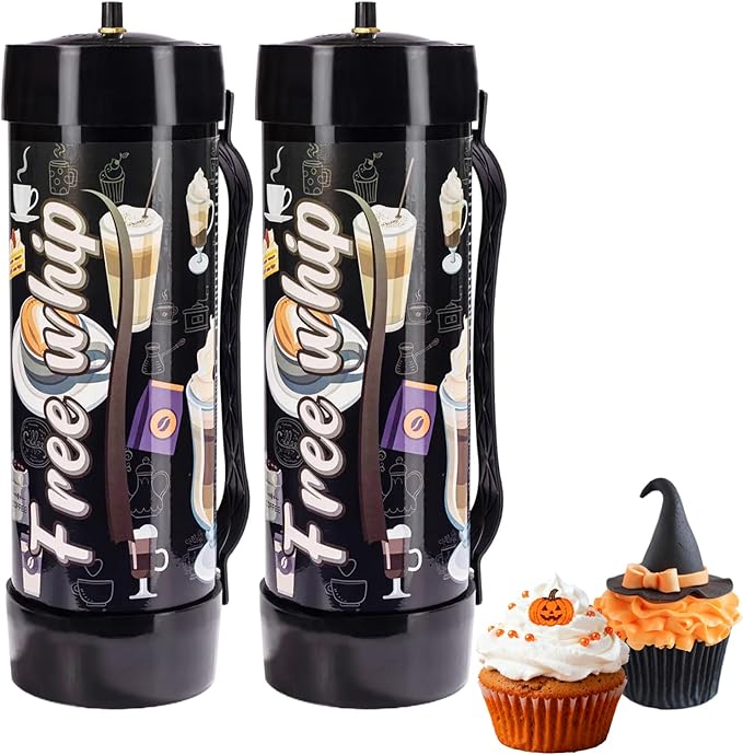 3.3L Whipped Cream Charger Tank, 2100G Food Grade Nitrous gas Cartridges for Desserts & Cocktails, Fits with Any Standard Dispensers, Leak Proof Steel (2Pack)