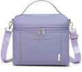 NOL Natural Organic Lifestyle Insulated Lunch Bags for Women Cooler Bag Lightweight Nylon Waterproof Lunch Box For Work (Light purple, Medium(normal))