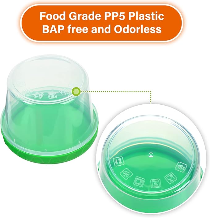 EONJOE 2 oz Plastic Containers with Lids Small Salad Dressing Container To Go Condiment Sauce Dipping Cups Jar Airtight,12-pack