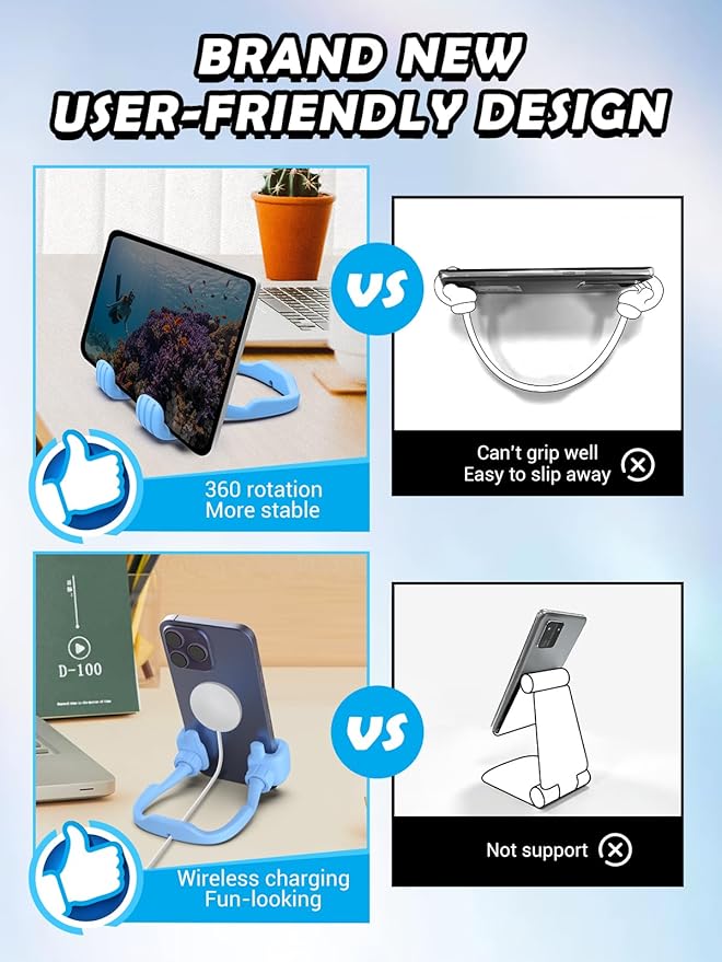 Stocking Stuffers for Teen Boys Girls Kids Christmas: Thumbs Up Lazy Phone Stand Holder Gift for Men Women Adults Funny Gadgets Teenage Dad Father Mom Husband Wife Who Have Everything Cute Things