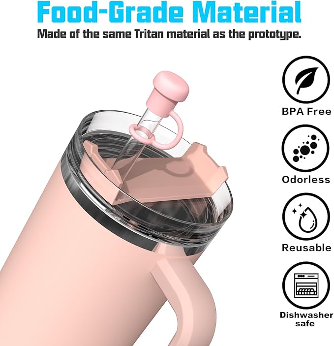 Adjustable Straw Cover for All Brand of Stanley, Simple Modern, Yeti, Owala, Hydro Flask, Reduce, Maars, Meoky, MaxBase, Beast, Hydrapeak and so on, Diameter 6mm-10mm, BPA Free, Dishwasher safe