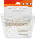 Full Circle ZipTuck Reusable Plastic Bags Snack Set, Gold Geo