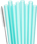 Dakoufish Replacement Straw for Stanley|Owala|Simple Modern 40oz 30oz Tumbler,10 Pack 12 Inch Light Blue Reusable Straws With Cleaning Brush for Stanley Cup Accessorie,BPA Free,Dishwasher Safe