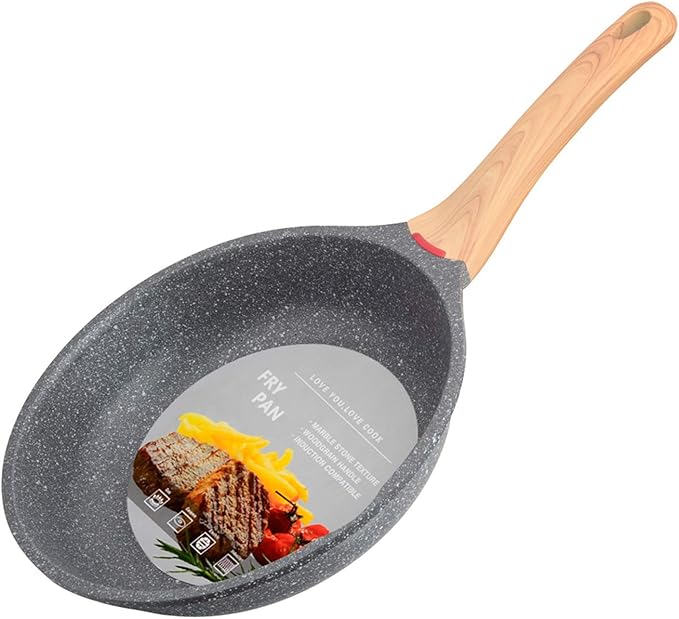 Induction Nonstick Frying Pan,Light Weight Skillet,Healthy Non Toxic Omelet Pan,All Stoves Compatible Egg Pan (grey, 8inch)