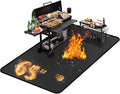65 ×40 inches Under Grill Mats for Outdoor Grill/ Fireproof Fire Pit Mat for under Fire Pit Fireplace, BBQ Mat under BBQ Waterproof Oil-Proof Grill Floor Pad for Deck Patio Flat Top Smokers Gas Grills