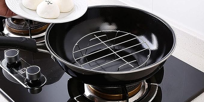 TamBee 8 Inch Cooking Rack Round 304 Stainless Steel Cooling Racks Baking and Cooling Steaming Rack w Stand Cookware for Air Fryer Pressure Cooker Canning 2Pcs