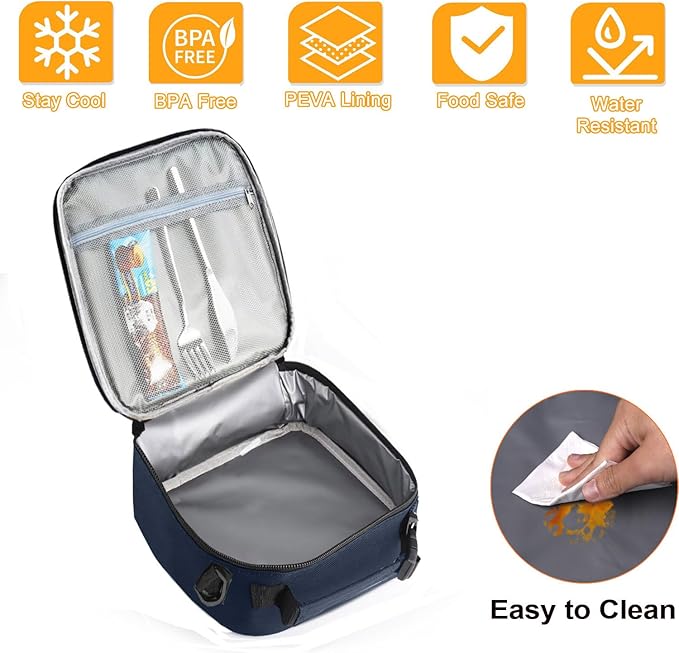 Lunch Box for Men - Reusable Lunch Bag Men Adult Women- Insulated Small LunchBox
