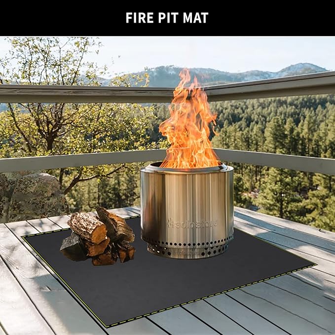 40x60 Inch Under Grill Mat for Outdoor Grill Deck Patio Protector Extra Large Silicone Fireproof Waterproof Oil-Proof Fire Pit Matt BBQ Barbecue Pad