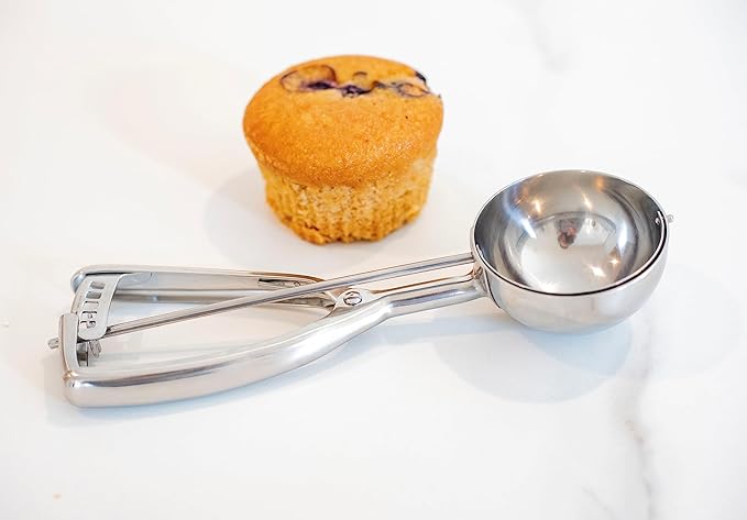 Jenaluca Jumbo Ice Cream Scoop - Cupcake and Muffin Scooper - 1/2 Cup Disher Size #8 scooper for icecream, batter & food portions
