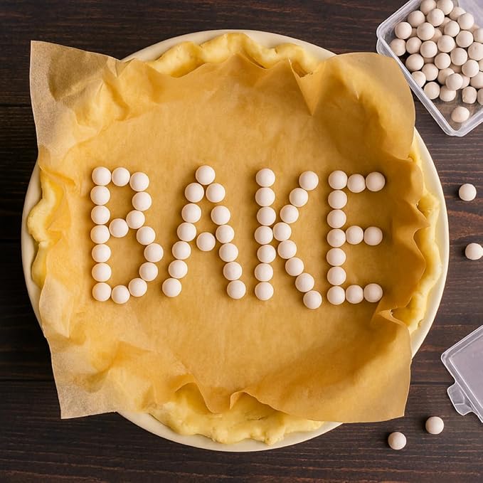 Mrs. Anderson's Baking Pie Weights | Natural Ceramic Stoneware Beads for Blind Baking | Heat-Safe, Food-Safe, Easy to Use | Prevents Shrinking, Puffing, Bubbling | Individual Weighted Balls