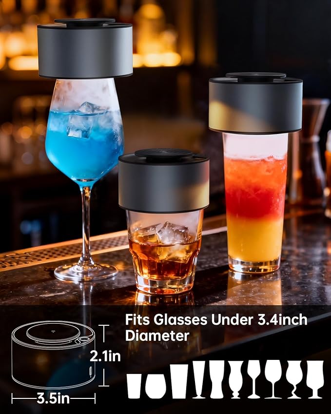 Electric Whiskey Smoker Kit, Rechargeable Bourbon Smoker Kit with 6 Flavors of Natural Wood Chips, Drink Smoker Infuser Kit Cocktail Idea Christmas Birthday Gifts for Men Husband Dad Him