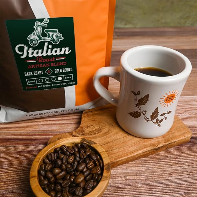 Fresh Roasted Coffee, Italian Roast, 30 lb, Dark Roast, Kosher, Whole Bean