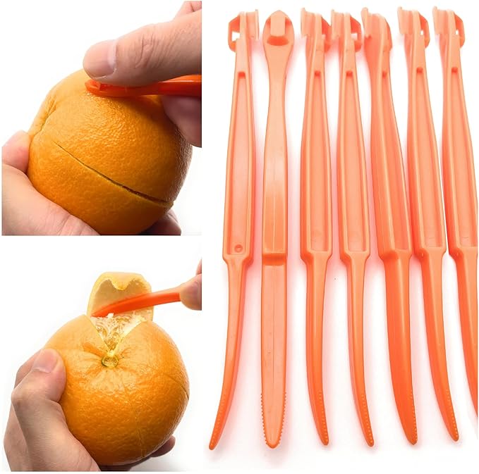 Orange Peeler Tool, 7 Pack, Citrus Peeler for Orange Peeling Orange Opener Slicer Cutter, Safty Plastic, Easy to Grip, Use and Clean, Kitchen Gadgets Vegetable Slicer Kiwi Tool