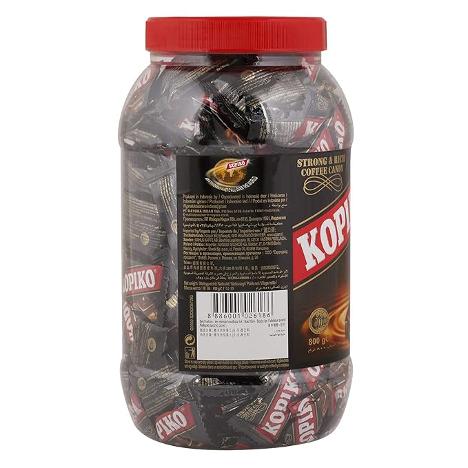 Kopiko Cappuccino Candy – Bold-Tasty Hard Candy from Indonesia with Real Coffee Extract – A Satisfying Boost for On-the-Go Energy (28.2oz Jar)