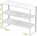 Adjustable Expanable Stackable Spice Rack Shelf Pantry Storage Organizer for Kitchen Cabinet,Countertop,Bathroom and More.Space is no Longer Limited(3Packs/White/Medium)