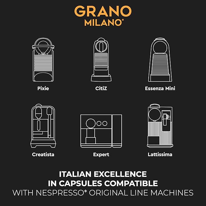 New Grano Milano Variety Pack Coffee Capsules - 100 Aluminum Coffee Pods Compatible with Nespresso Original line, Medium & Dark Roast, Made in Italy